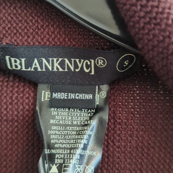 Blank NYC Burgundy Leather Knit Waterfall Cardigan, NWT - Picture 4 of 5